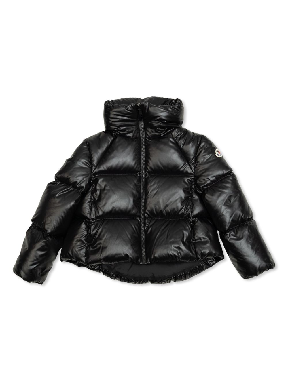 Moncler Enfant 标贴填充夹克 - 黑色