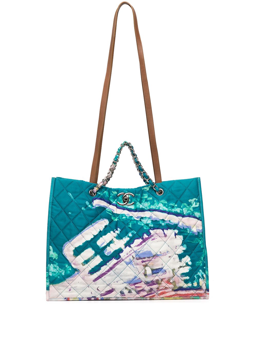 CHANEL Pre-Owned Limited Edition Graffiti Watercolour 手提包（2011年典藏款） - 蓝色