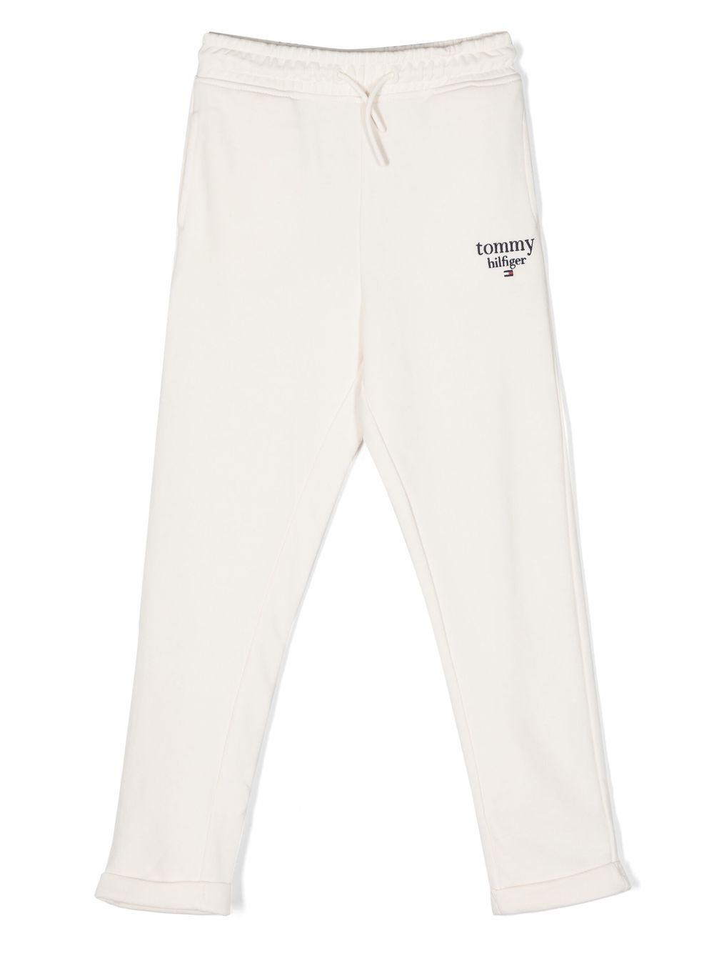 Tommy Hilfiger Junior logo刺绣运动裤 - 白色
