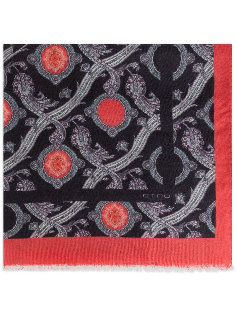 ETRO 佩斯理印花围巾 - 蓝色