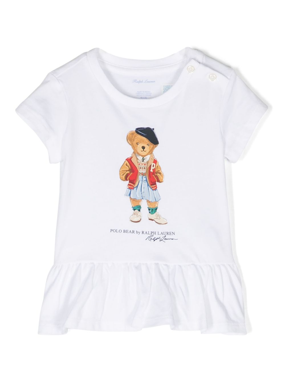 POLO RALPH LAUREN KIDS Polo Bear 印花棉T恤 - 白色