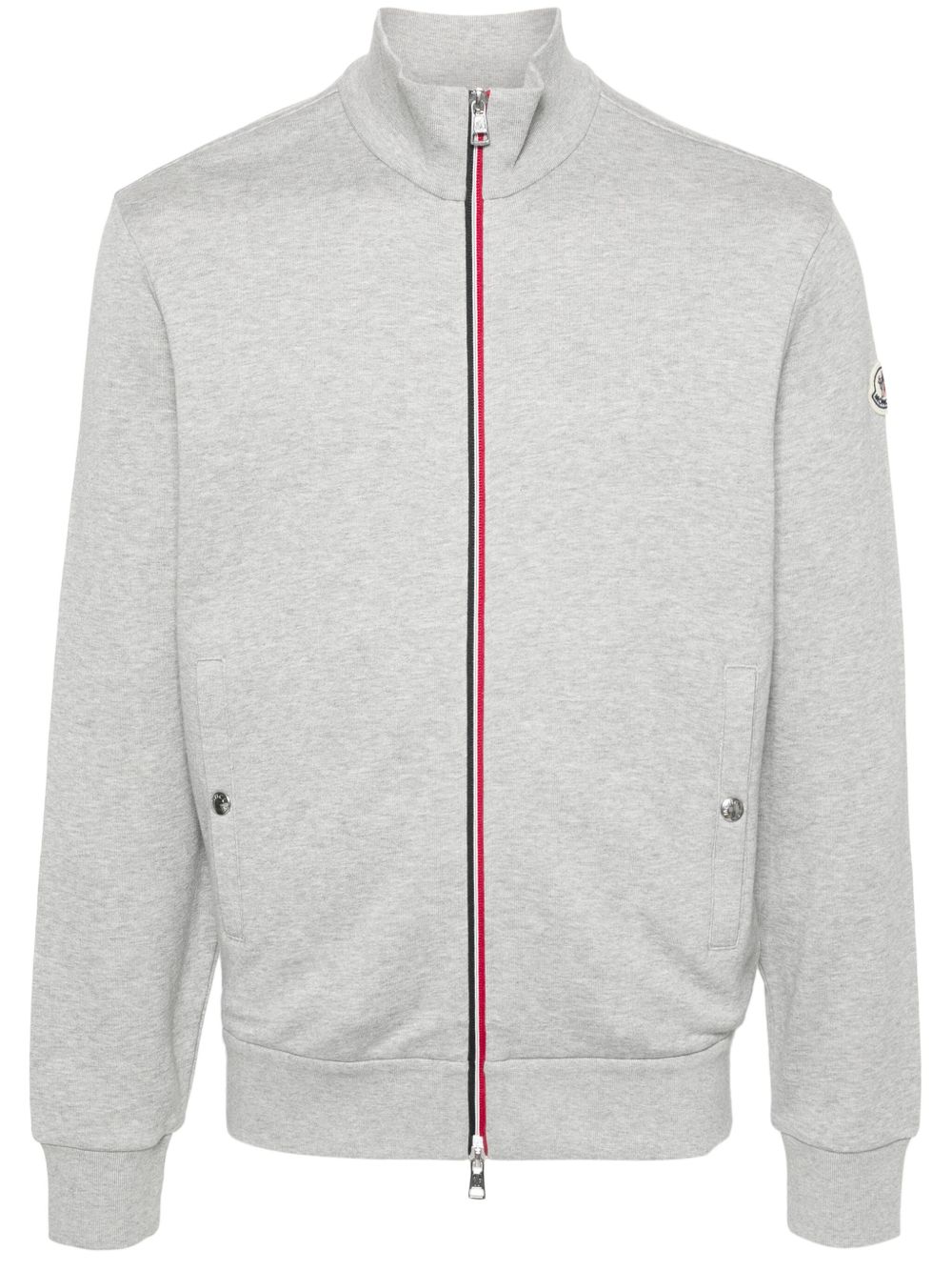 Moncler logo贴花短款卫衣 - 灰色