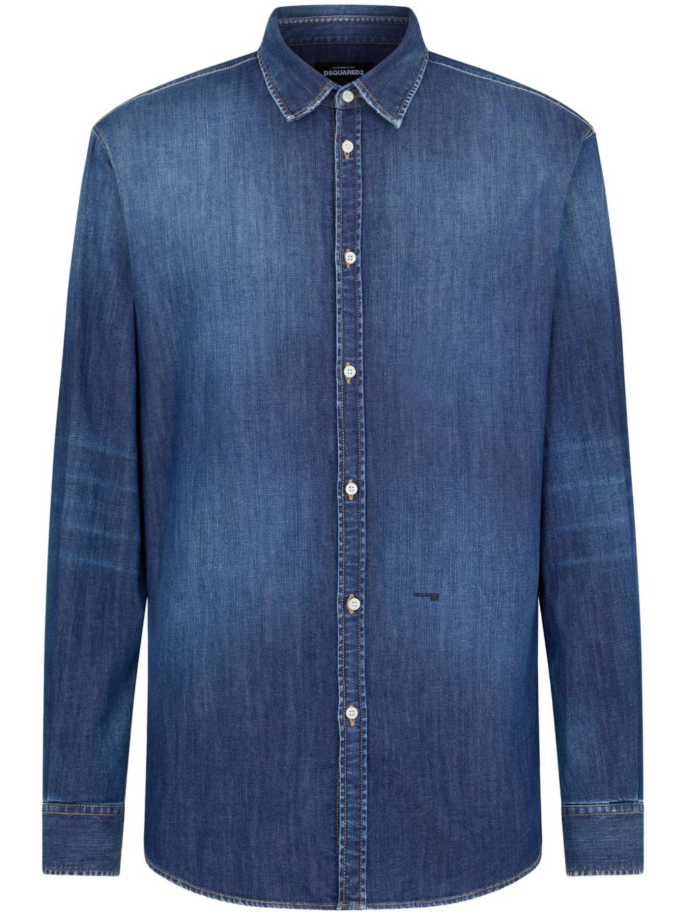 DSQUARED2 褪色牛仔衬衫 - 蓝色