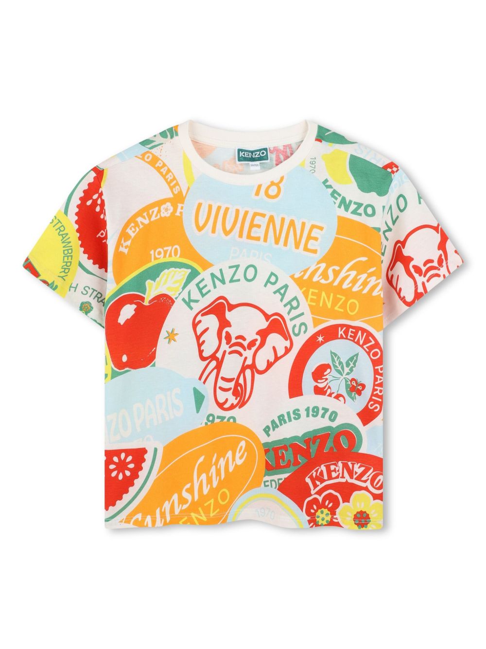Kenzo Kids 图案印花T恤 - 白色