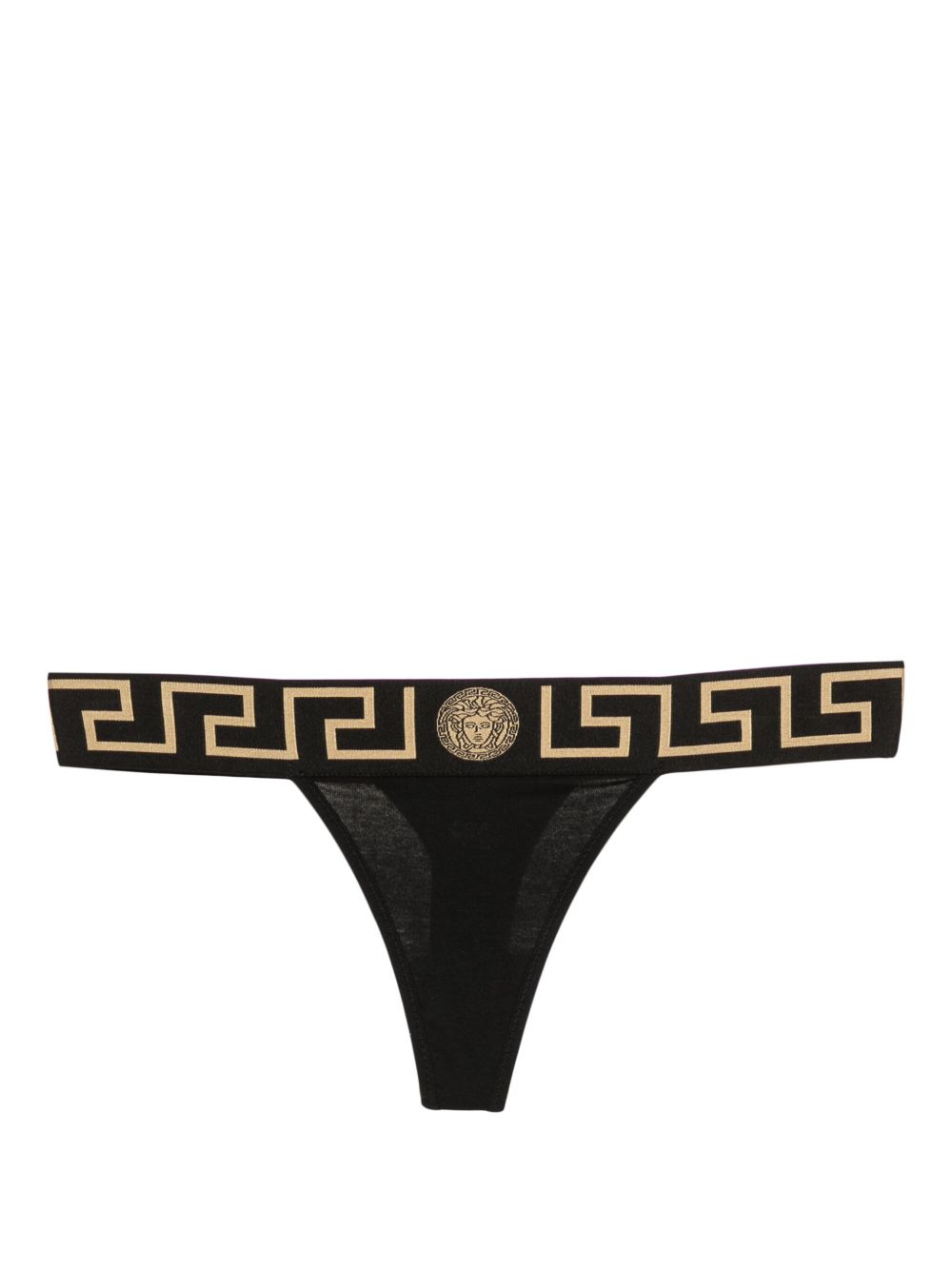 Versace Greca Border 丁字裤 - 黑色