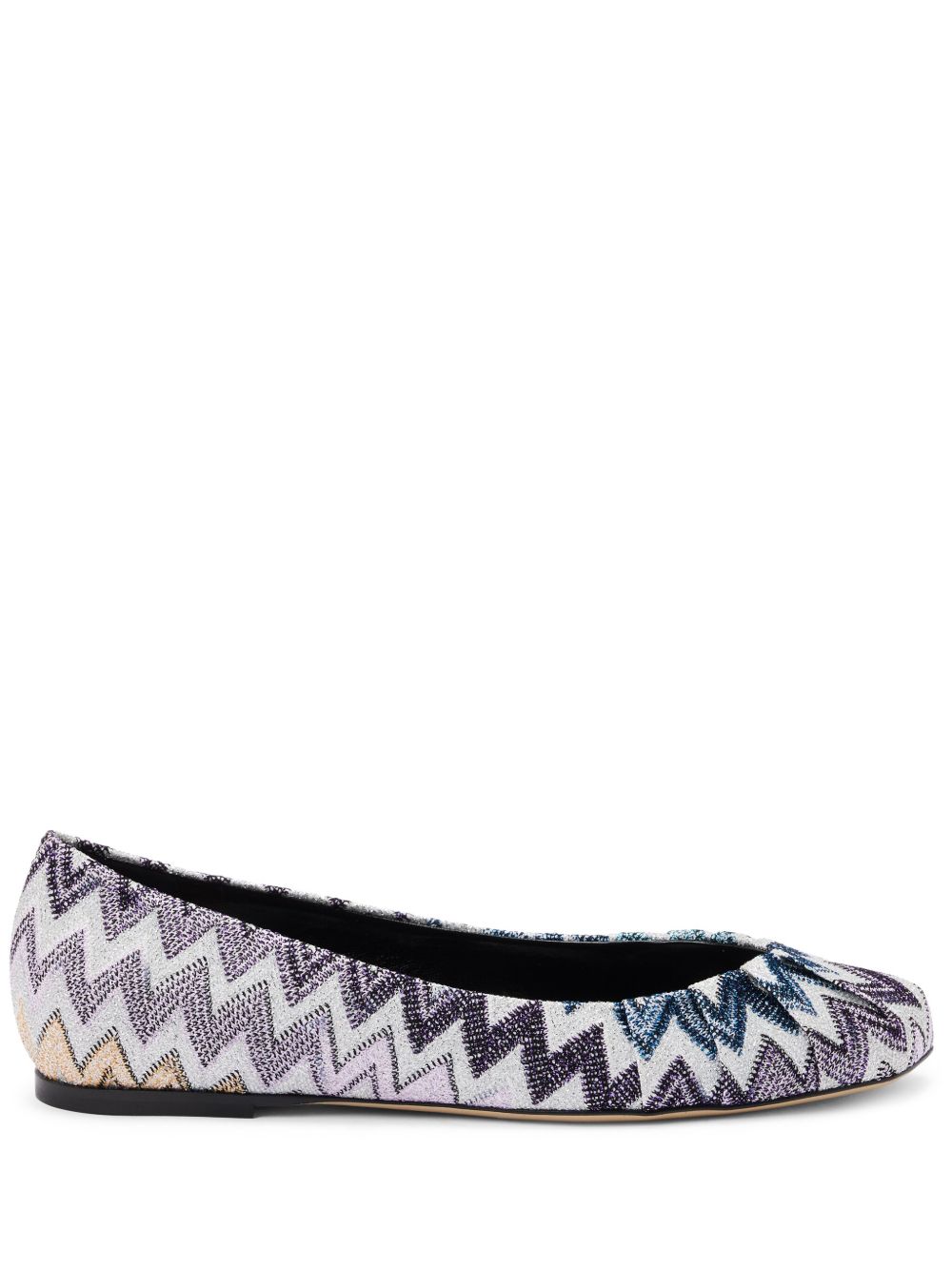 Missoni Z字形图案平底鞋 - 白色