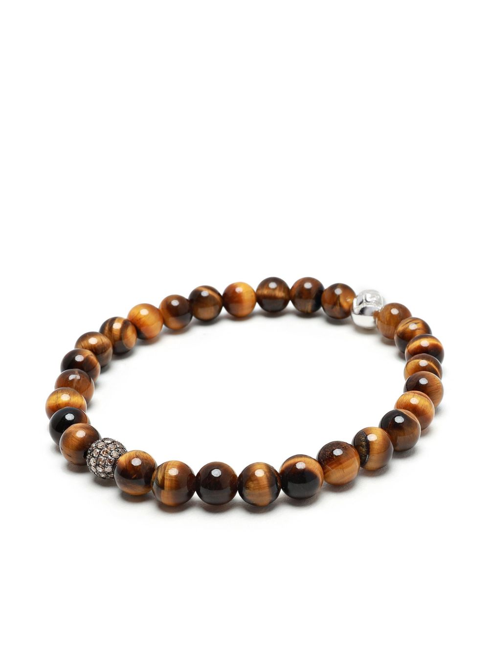 Nialaya Jewelry 虎眼石钻石手链 - 褐色