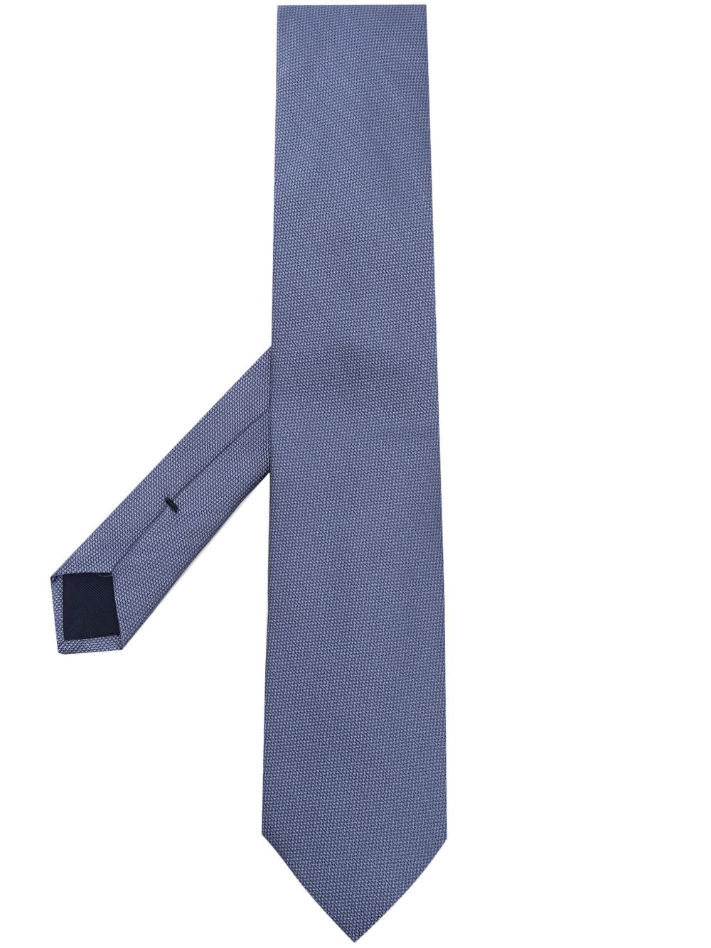 Corneliani 编织图案真丝领带 - 蓝色