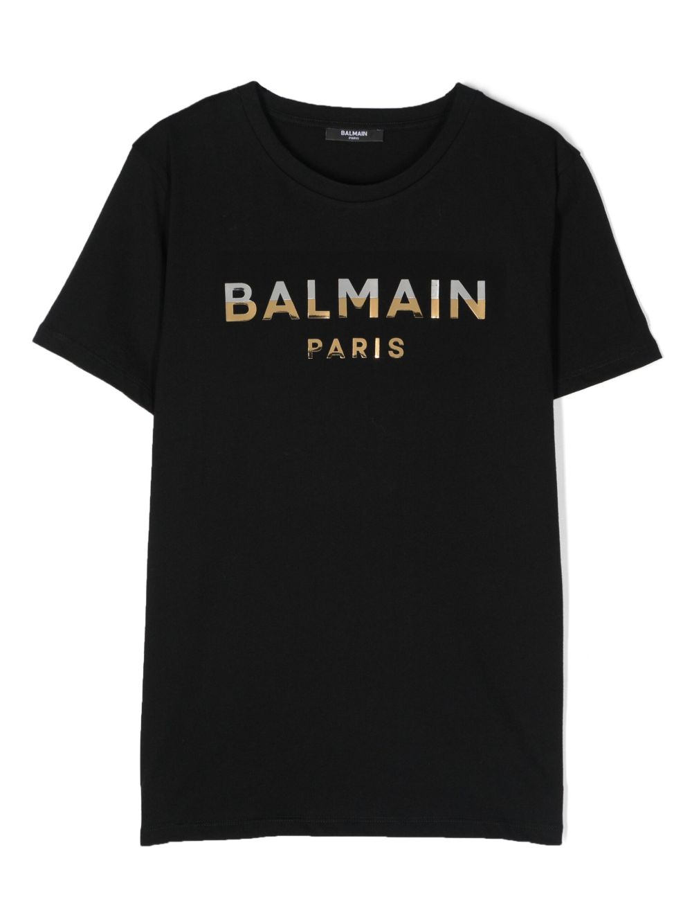 Balmain Kids logo贴花棉T恤 - 黑色
