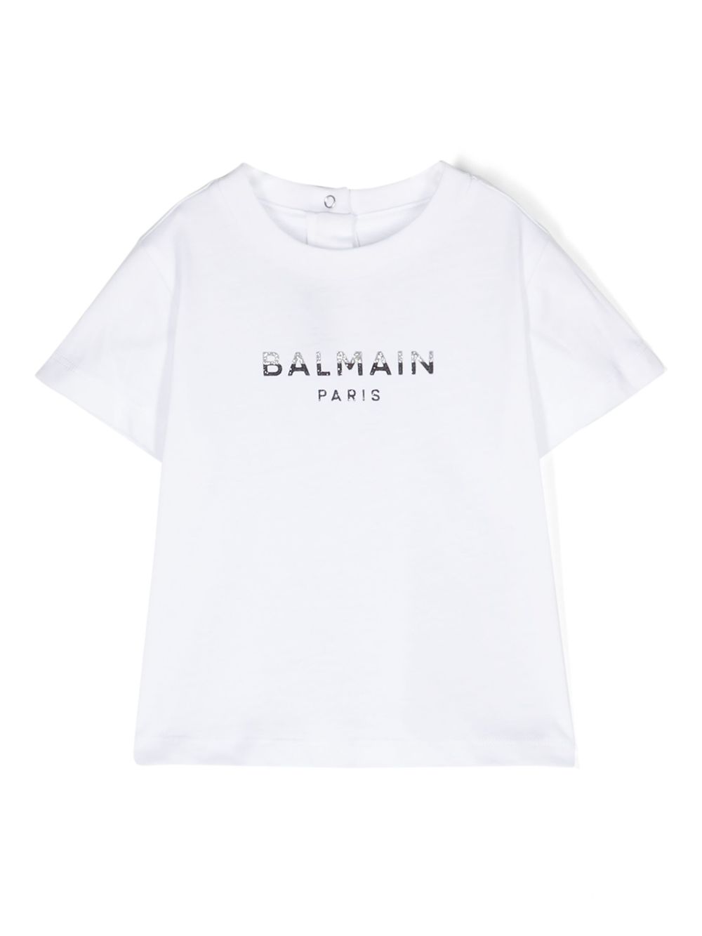 Balmain Kids logo印花棉T恤 - 白色