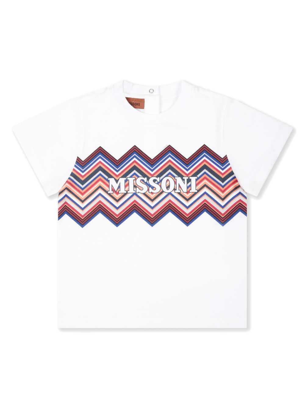 Missoni Kids logo印花棉T恤 - 白色