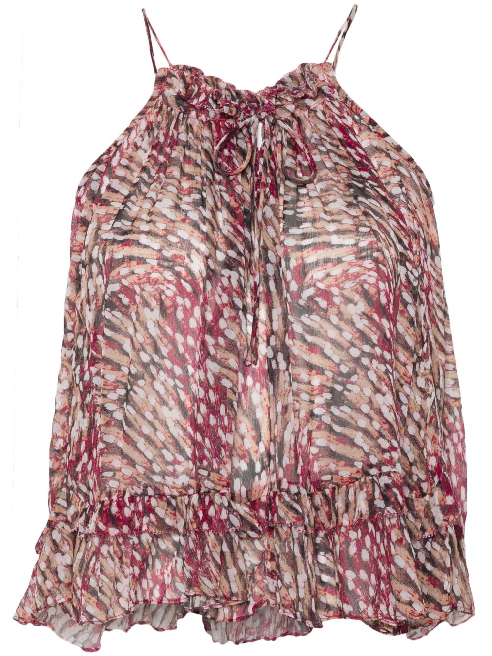 MARANT ÉTOILE Fabino 乔其纱挂脖上衣 - 粉色