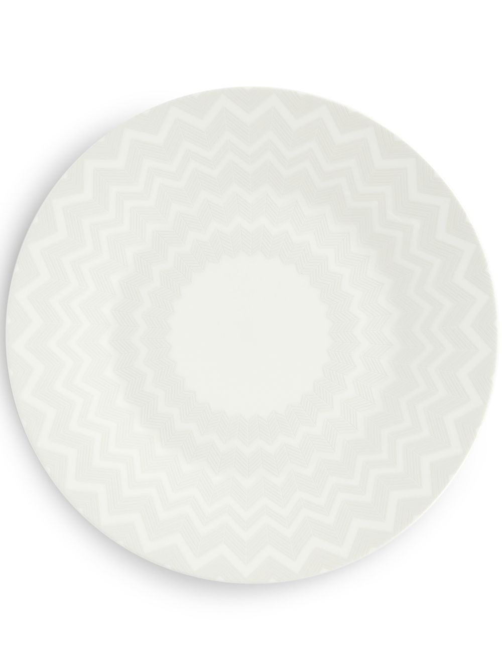 Missoni Home Z字形图案印花餐盘 - 白色