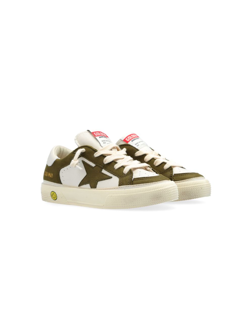 Golden Goose Kids May 皮质运动鞋 - 白色