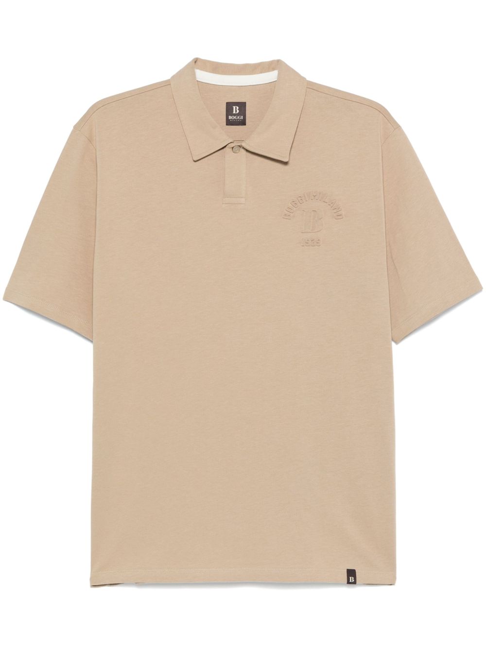Boggi Milano logo压纹polo衫 - 褐色