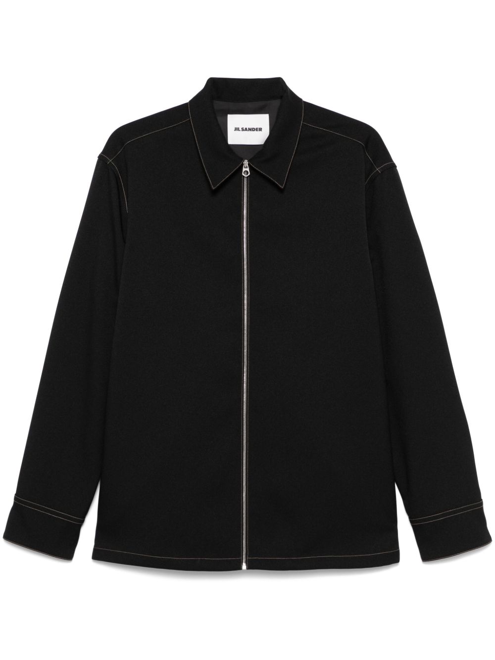 Jil Sander 拉链衬衫 - 黑色