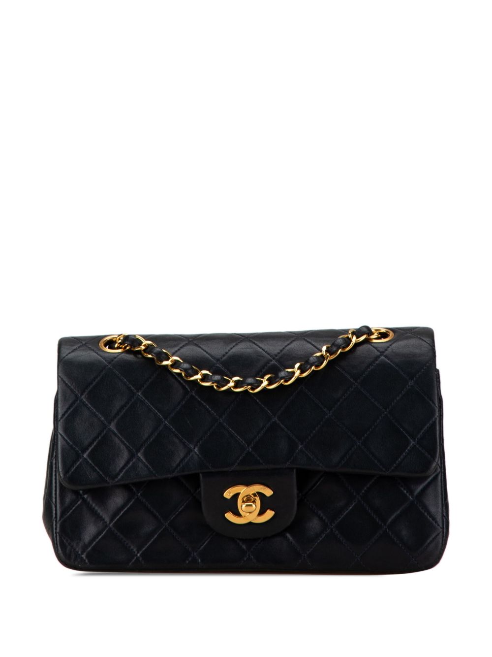 CHANEL Pre-Owned Small Classic Lambskin Double Flap 单肩包（1991-1994年典藏款） - 黑色