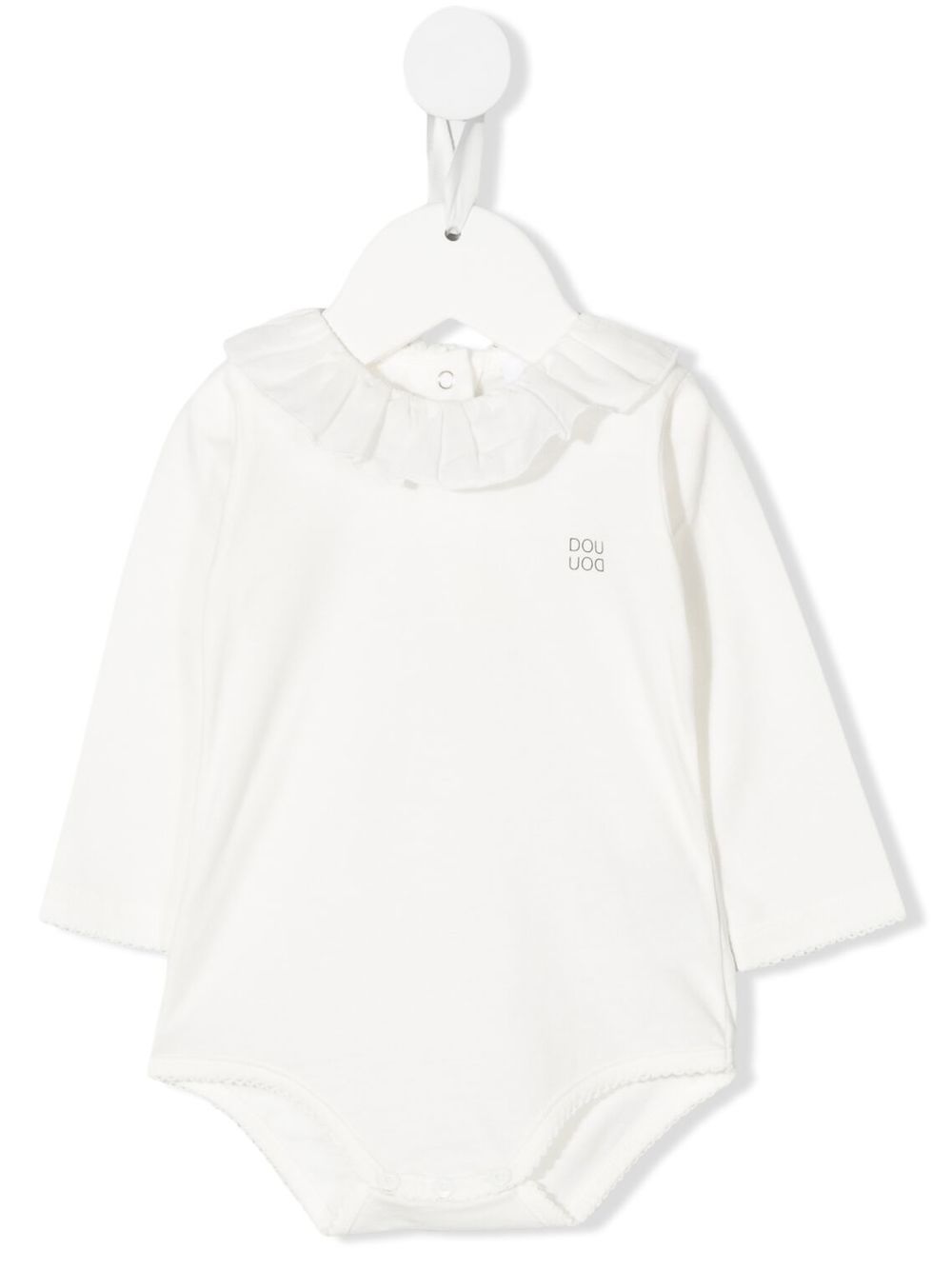 Douuod Kids logo刺绣连体衣 - 白色