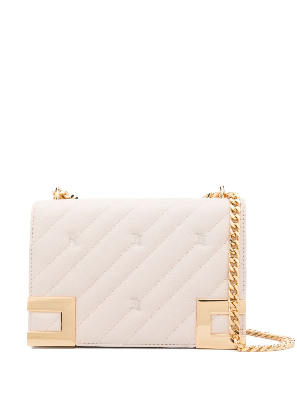 Elisabetta Franchi logo刺绣单肩包 - 中性色