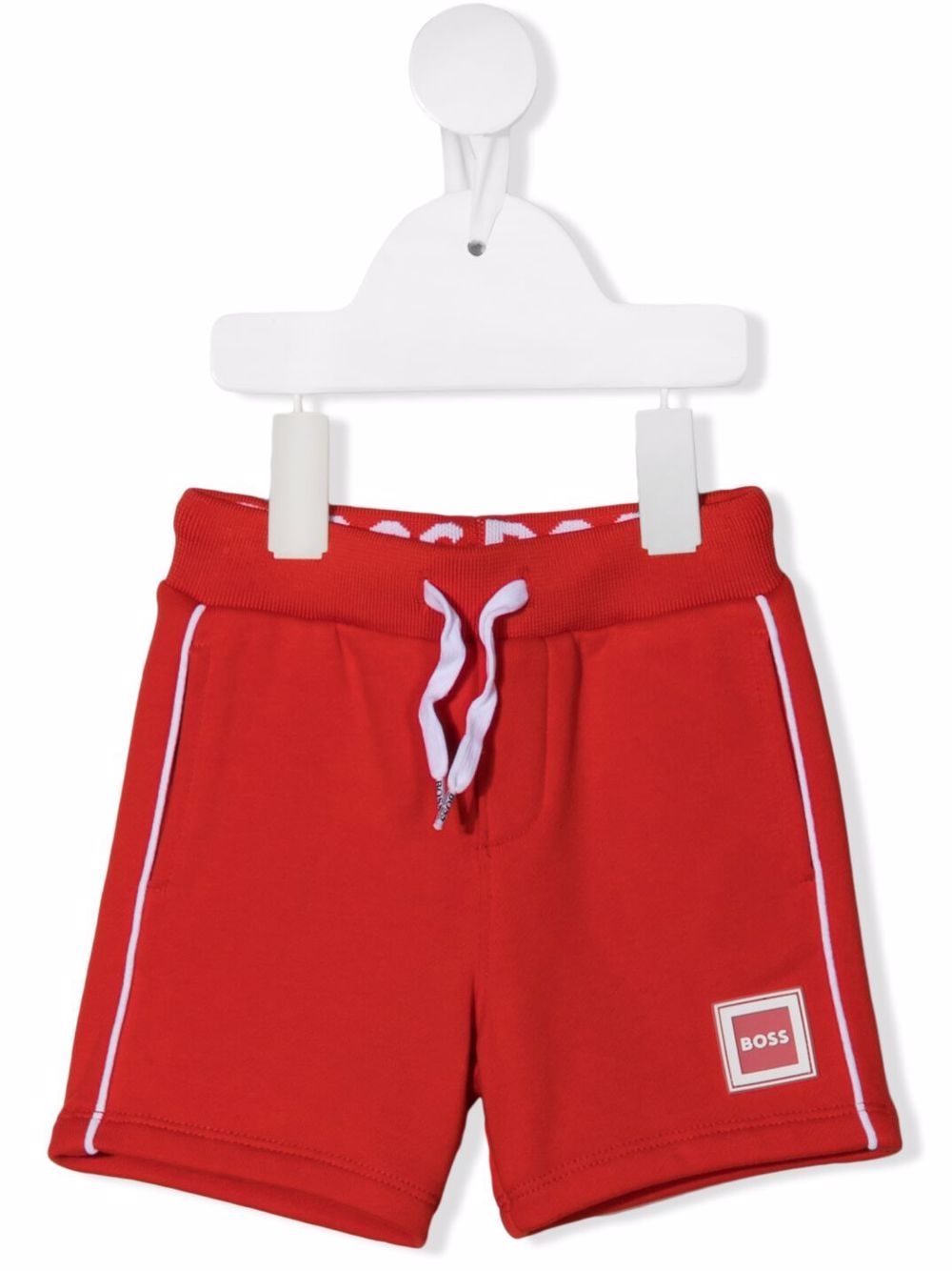 BOSS Kidswear 标贴运动短裤 - 红色