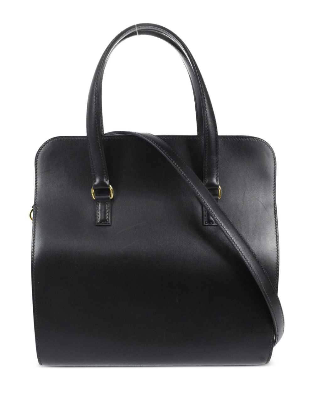 Hermès Pre-Owned 盒形两用手提包（2002年典藏款） - 黑色