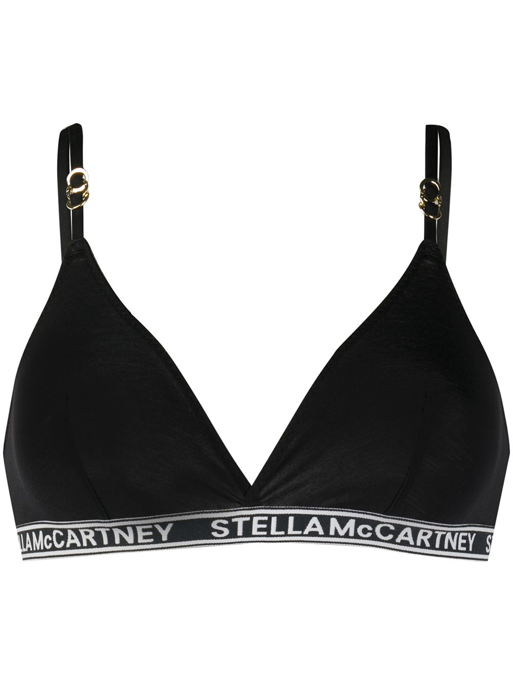 Stella McCartney 斯特拉·麦卡特尼 提花logo三角形文胸 - 黑色