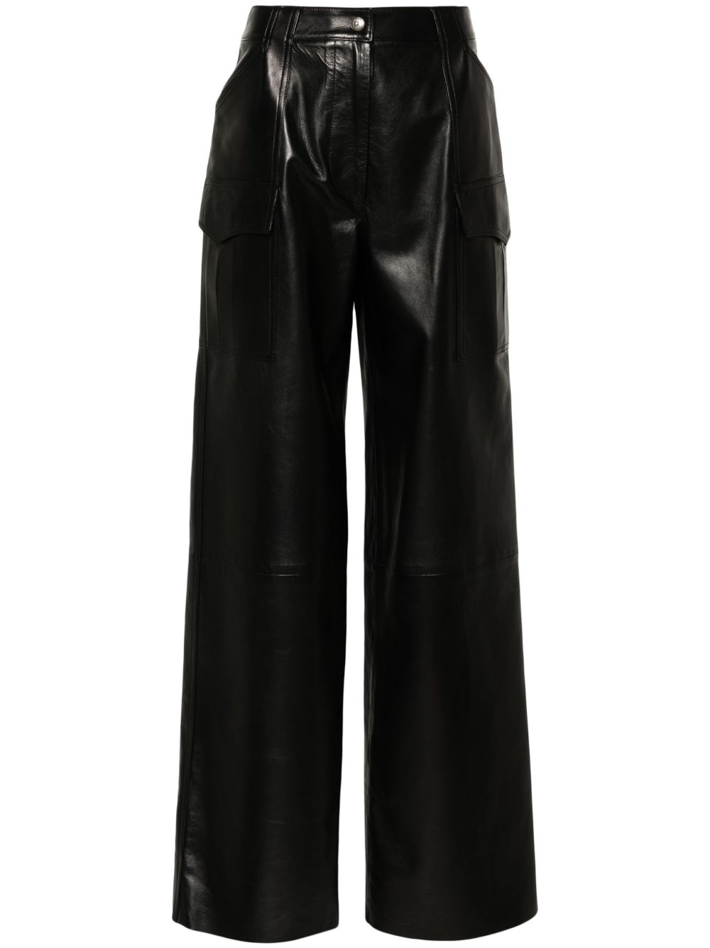 Ermanno Scervino 皮质工装裤 - 黑色