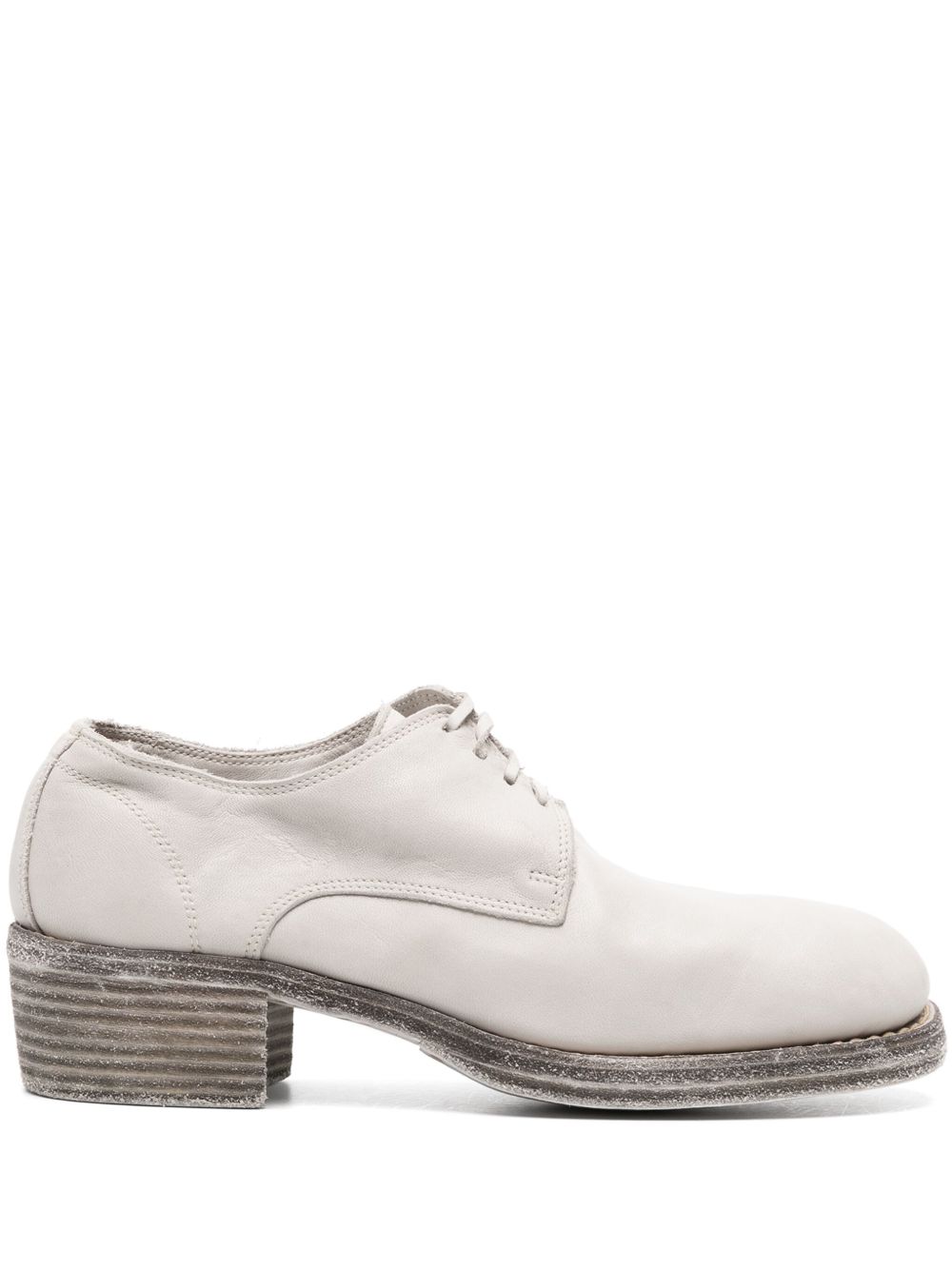 Guidi 系带皮质德比鞋 - 灰色