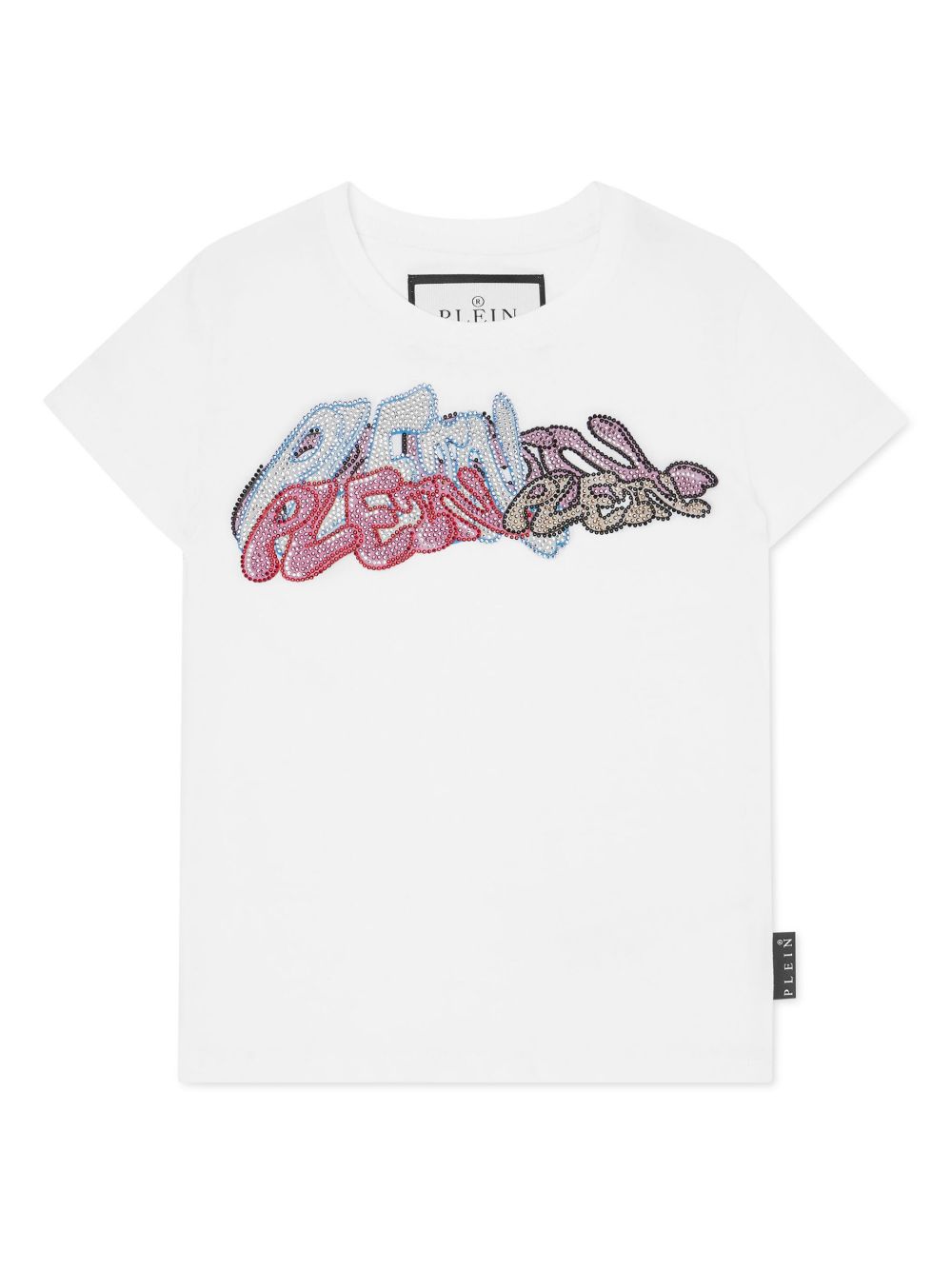 Philipp Plein Junior 晶饰棉T恤 - 白色