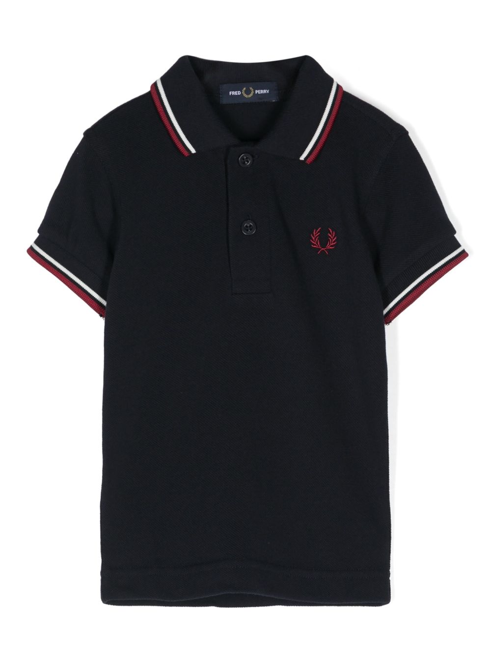 Fred Perry Kids logo刺绣polo衫 - 蓝色