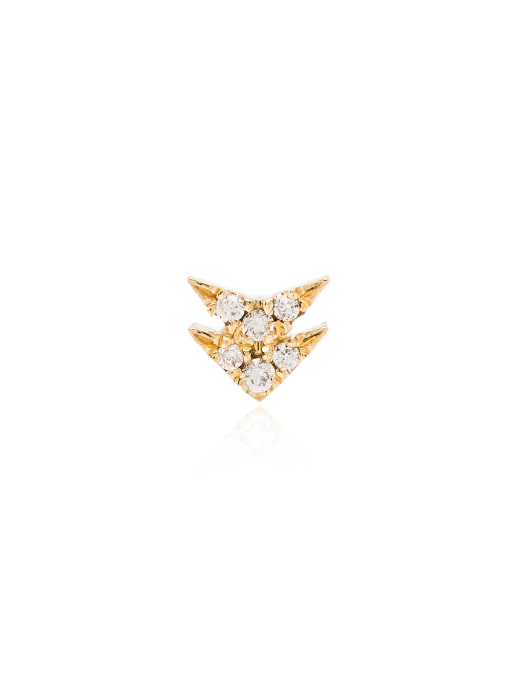 Lizzie Mandler Fine Jewelry 18K黄金双箭头钻石耳环 - 金色