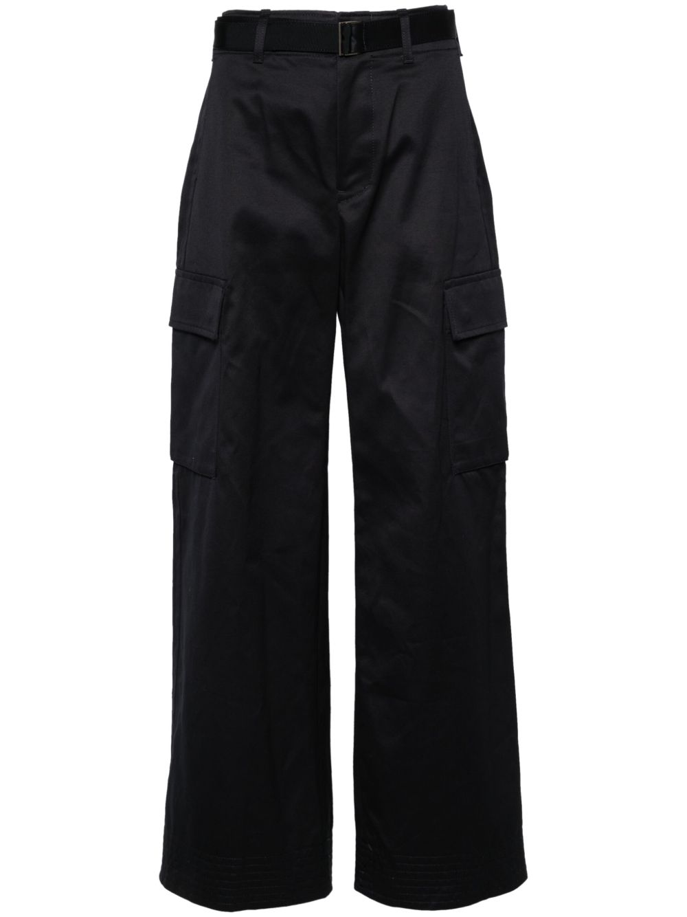 sacai 高腰阔腿工装裤 - 蓝色