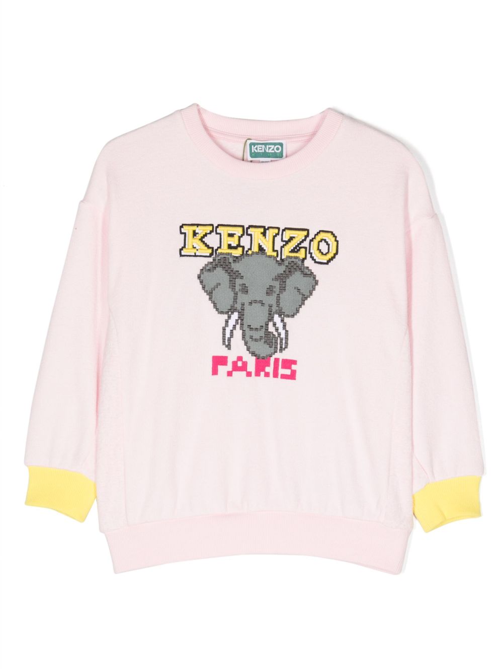 Kenzo Kids logo刺绣卫衣 - 粉色