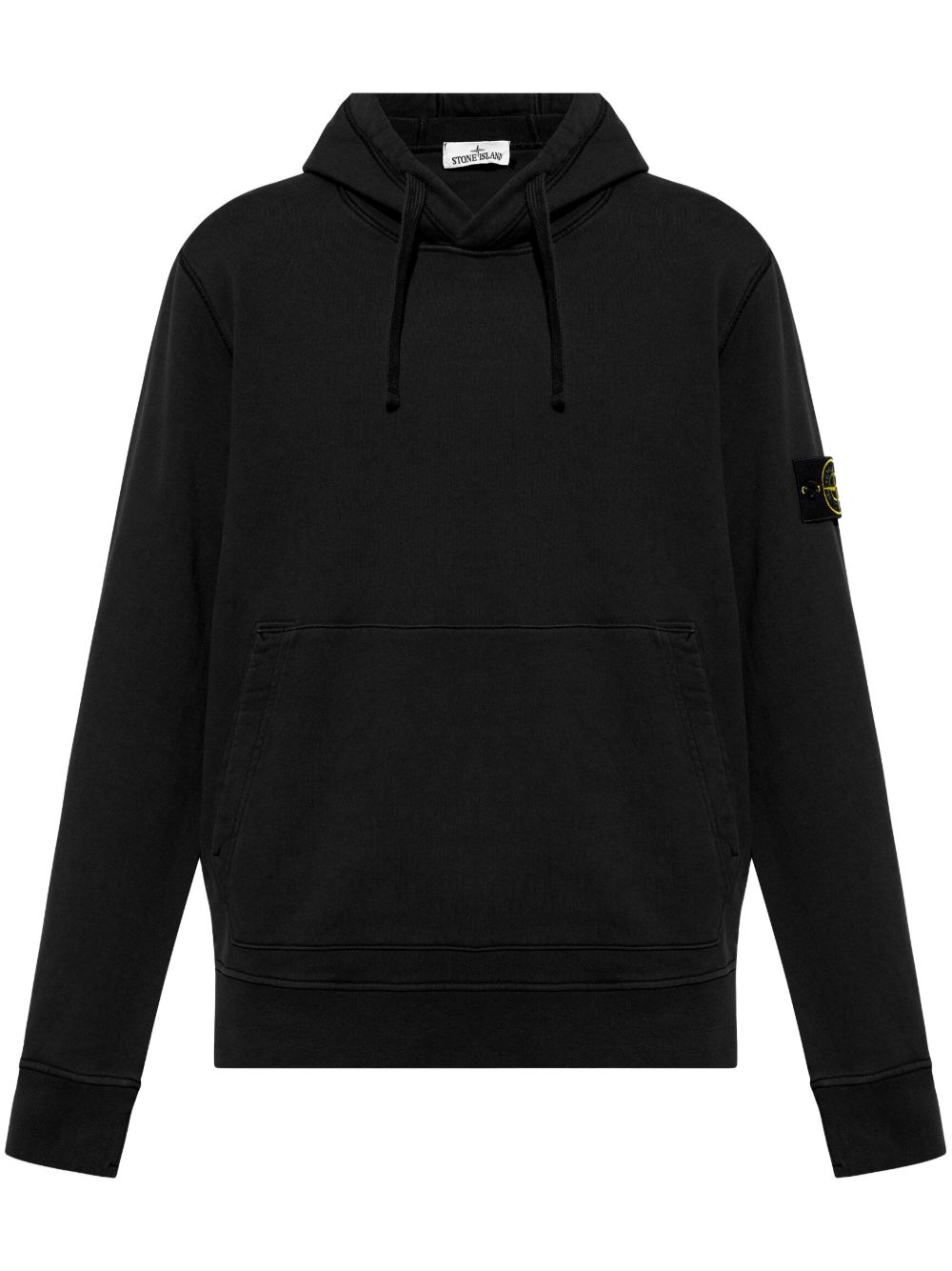Stone Island 罗盘图案棉连帽衫 - 黑色