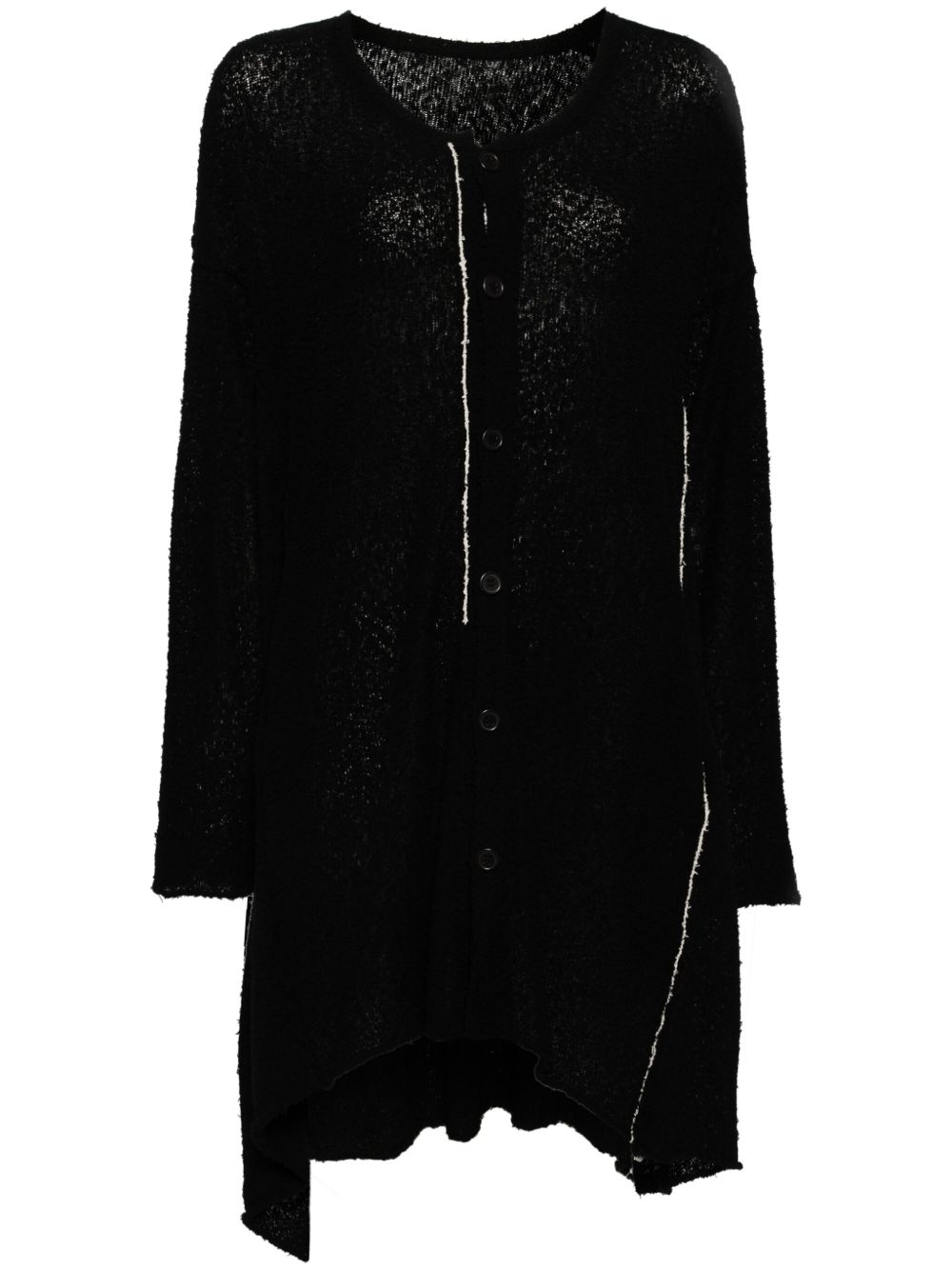Yohji Yamamoto 不对称针织连衣裙 - 黑色