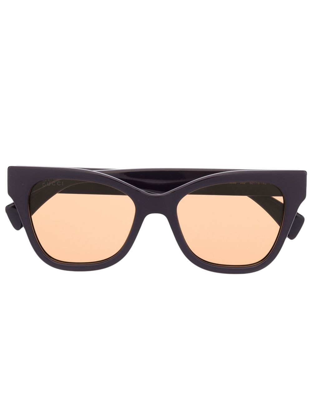 Gucci Eyewear logo印花镜脚太阳眼镜 - 紫色
