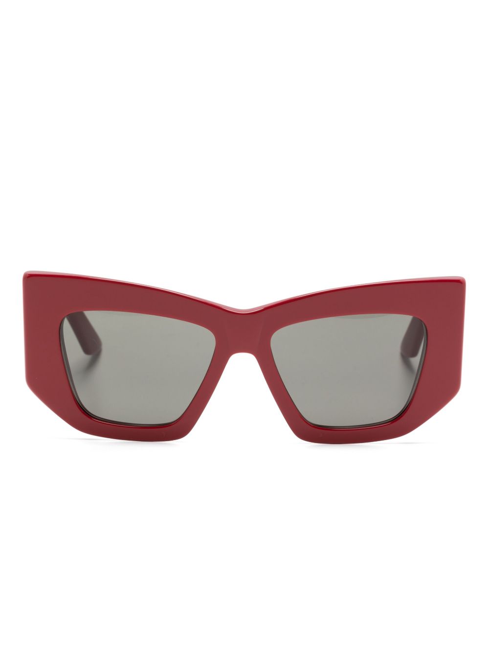 Alexander McQueen Eyewear 超大镜框太阳眼镜 - 红色