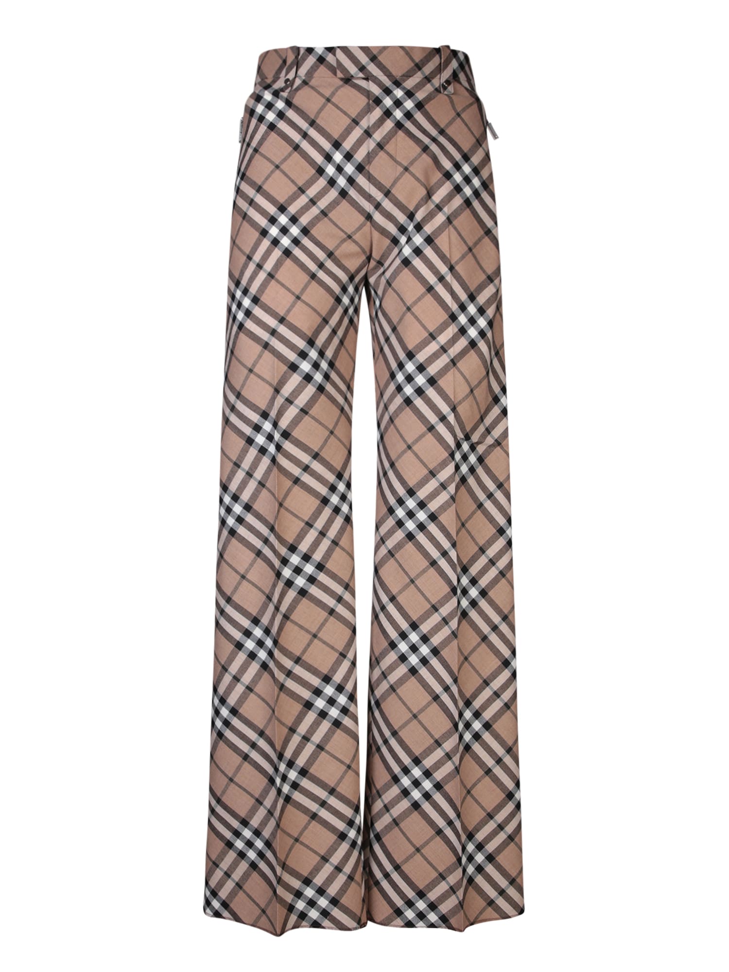 Burberry Beige Regular Check Trousers