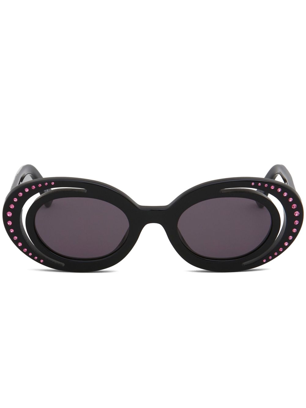Marni Eyewear Zion Canyon 椭圆形镜框太阳眼镜 - 黑色