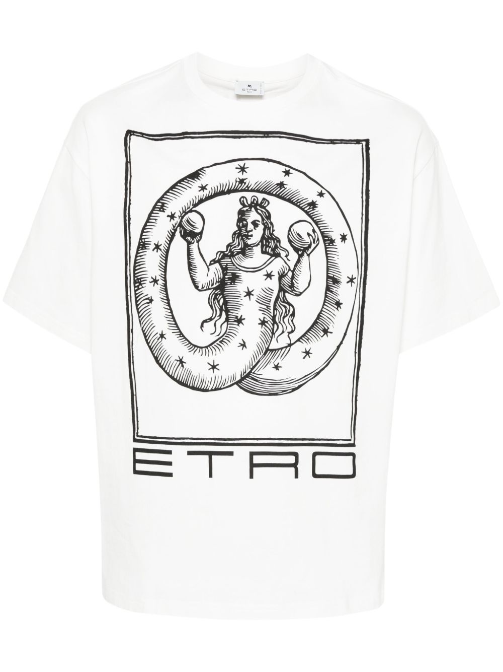 ETRO 图案印花棉T恤 - 白色