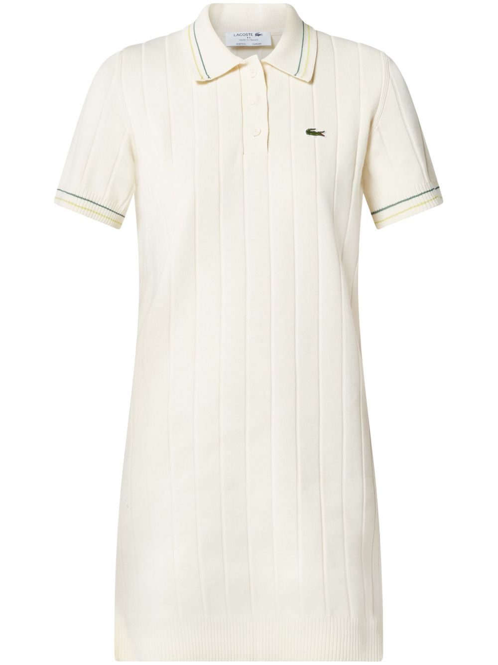 Lacoste 短袖polo领迷你连衣裙 - 白色