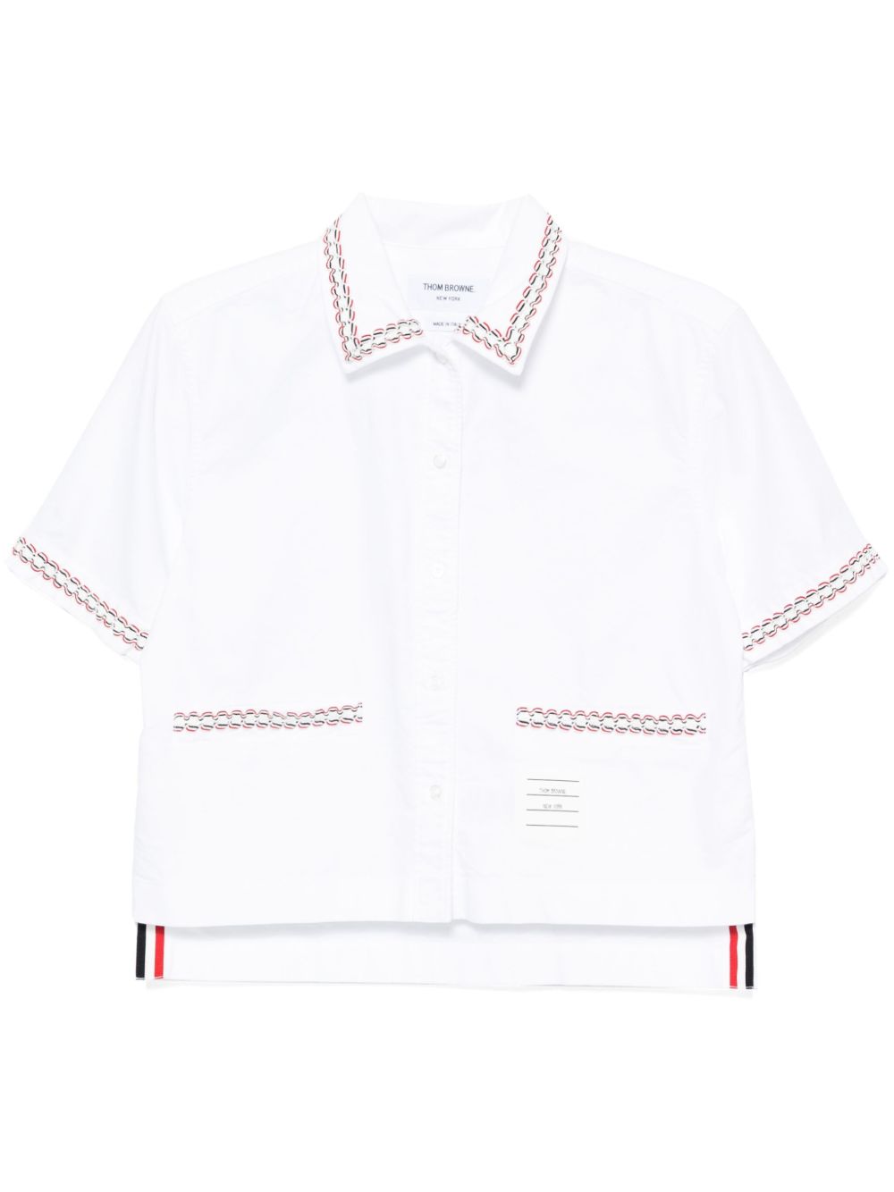 Thom Browne 垮背短款衬衫 - 白色