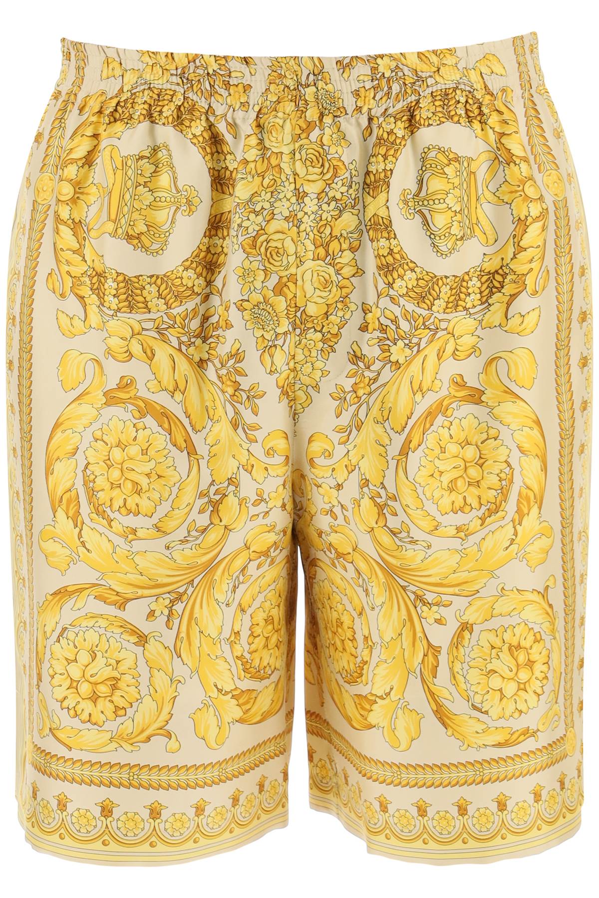 Versace 巴洛克金色真丝百慕大短裤
