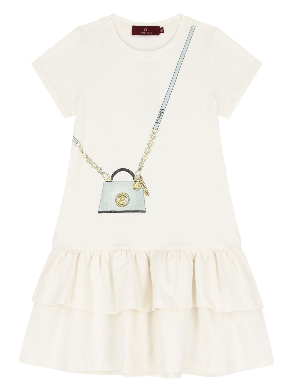 Aigner Kids 包袋印花连衣裙 - 中性色
