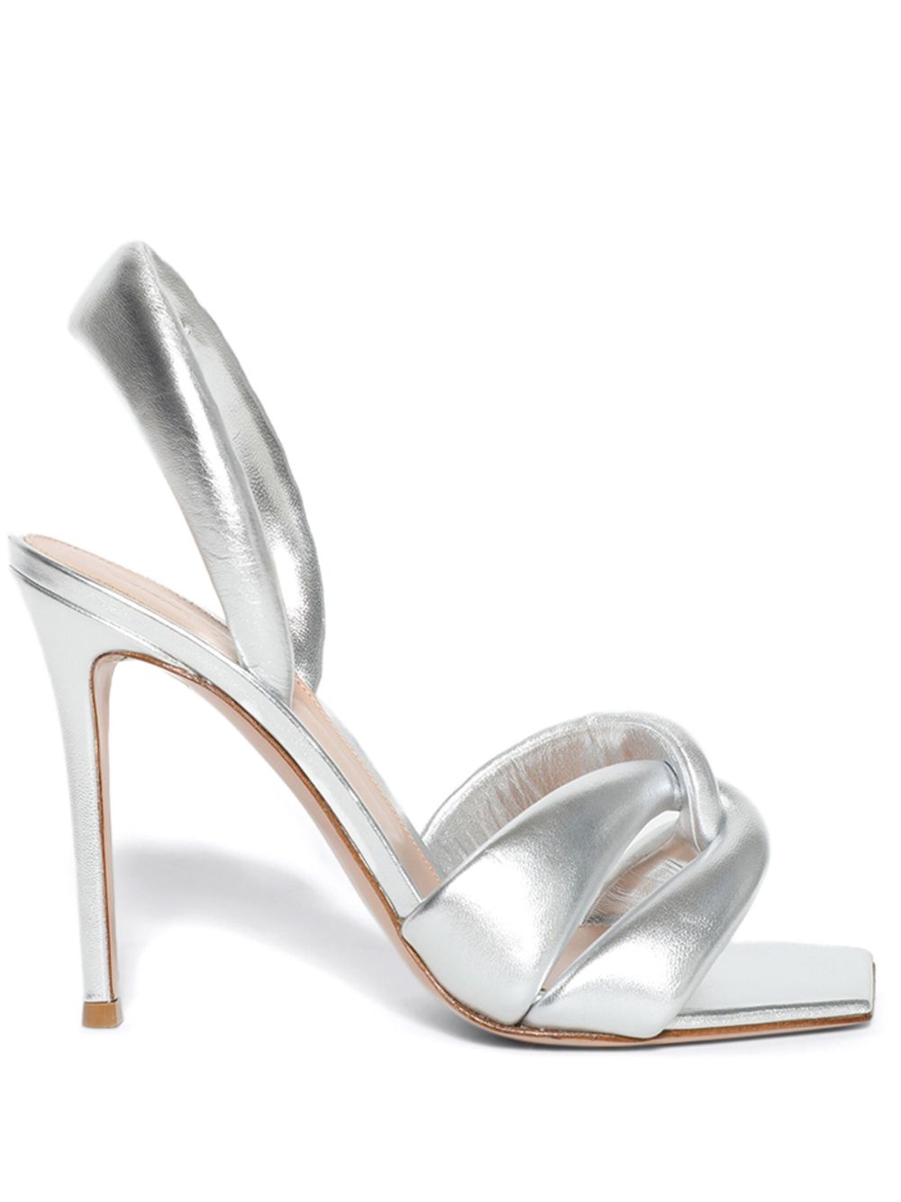 Gianvito Rossi 金属感皮质凉鞋 - 银色