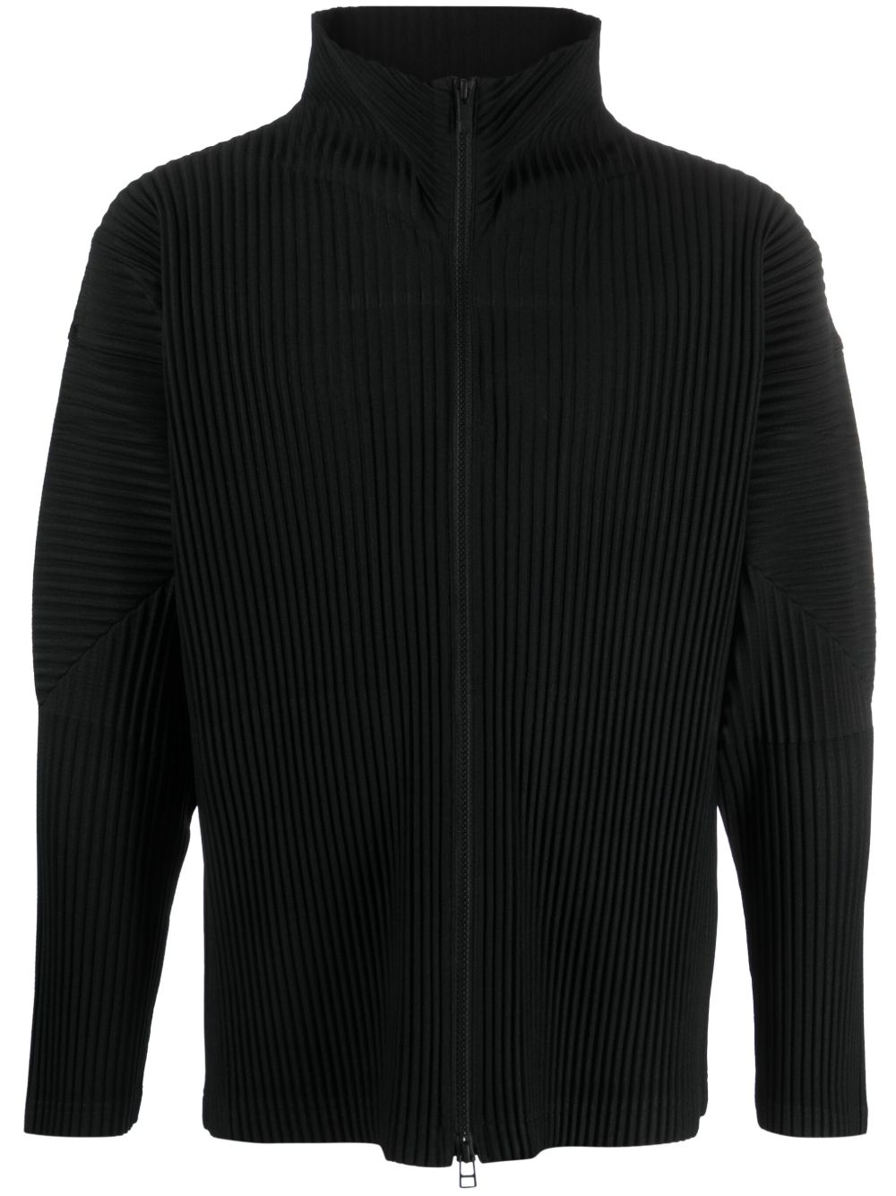 Homme Plissé Issey Miyake July 褶饰拉链夹克 - 黑色