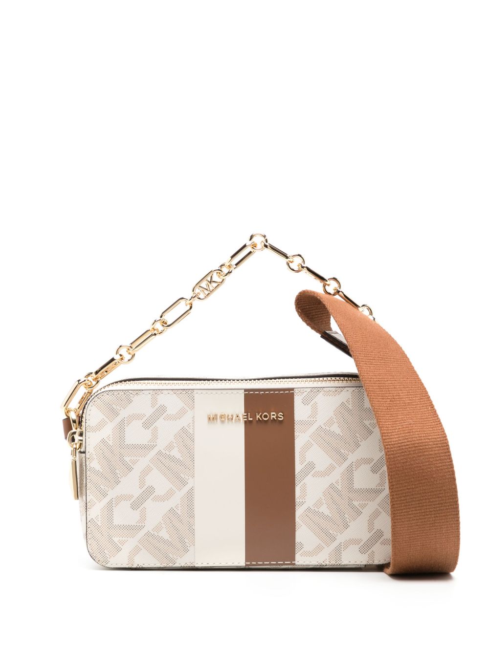 Michael Michael Kors Jet Set 皮质斜挎包 - 中性色