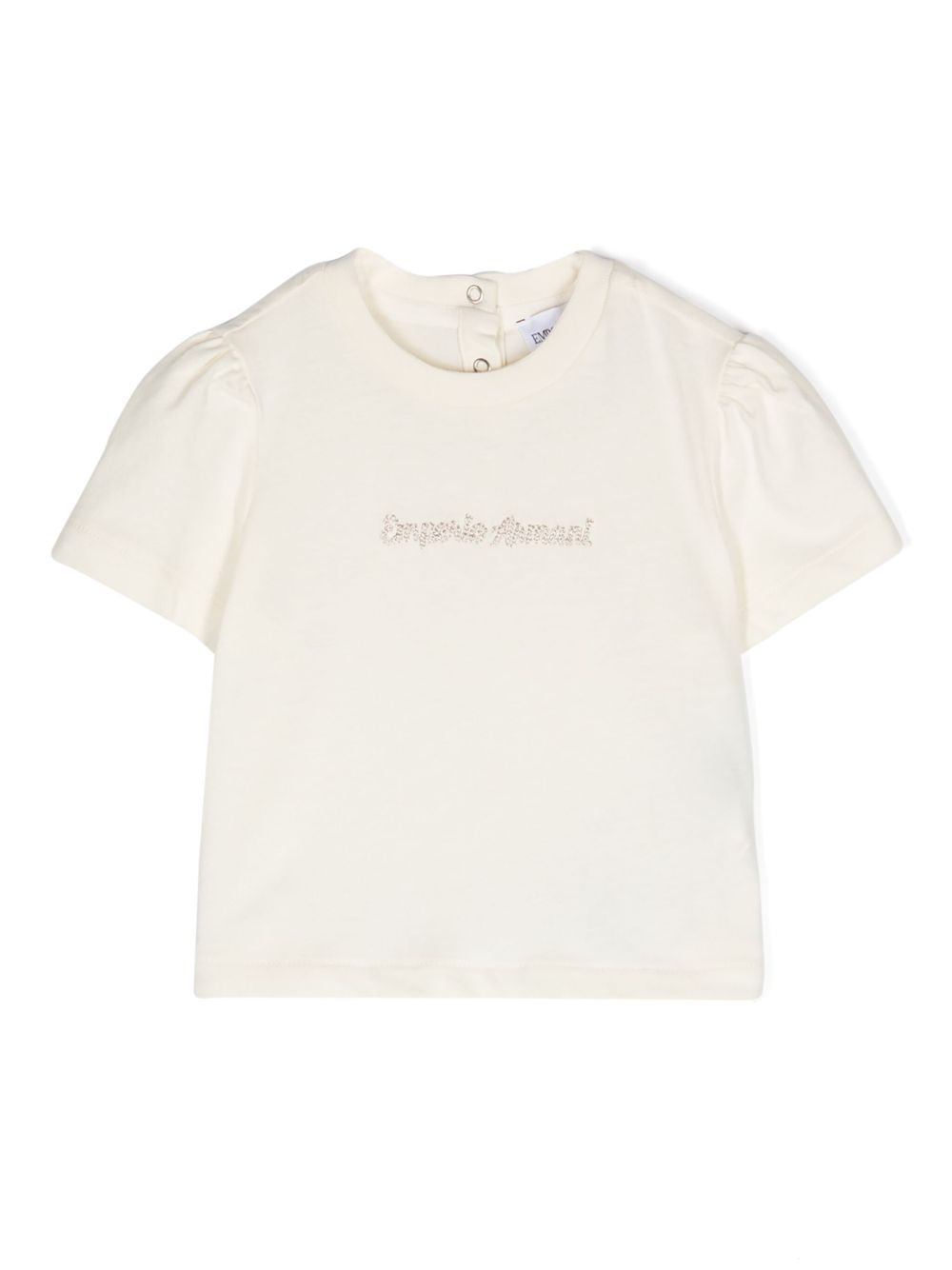 Emporio Armani Kids logo刺绣T恤 - 中性色