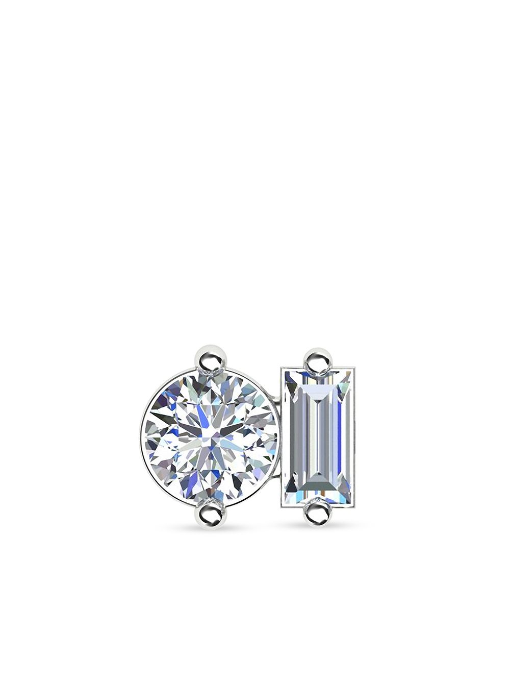 ALINKA AMALFI 18K白金钻石耳钉 - 银色