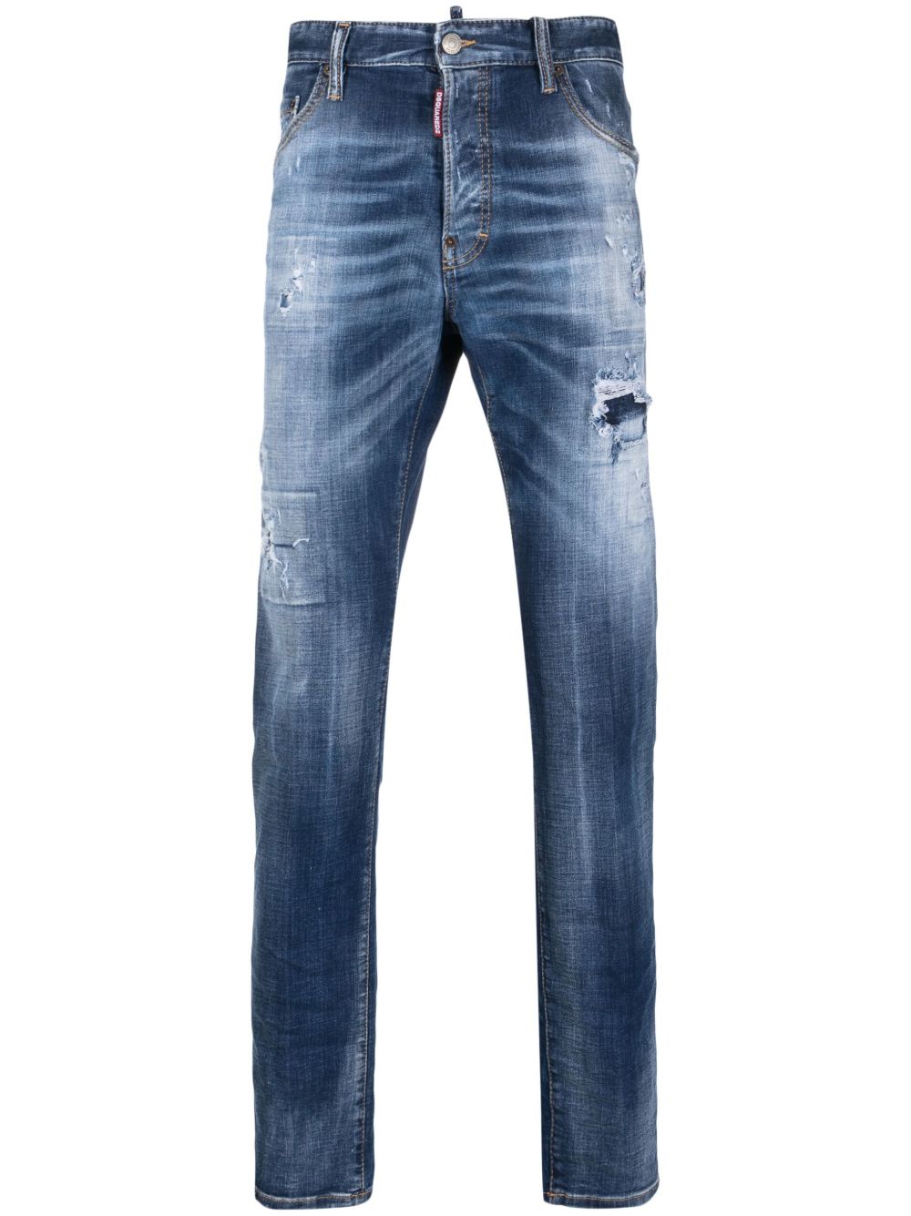 DSQUARED2 仿旧效果修身牛仔裤 - 蓝色